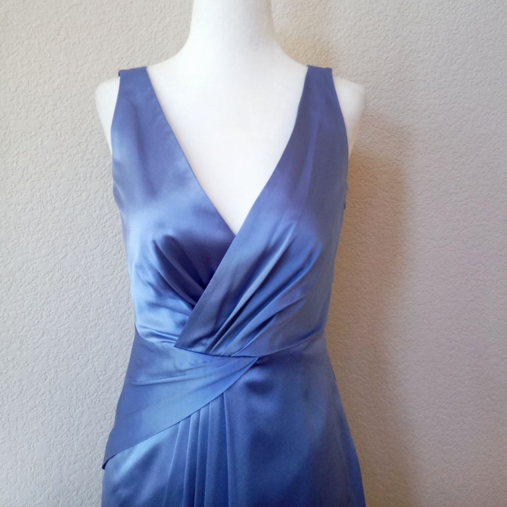 Elie Tahari blue 100% silk Liza cocktail dress - Picture 3 of 8